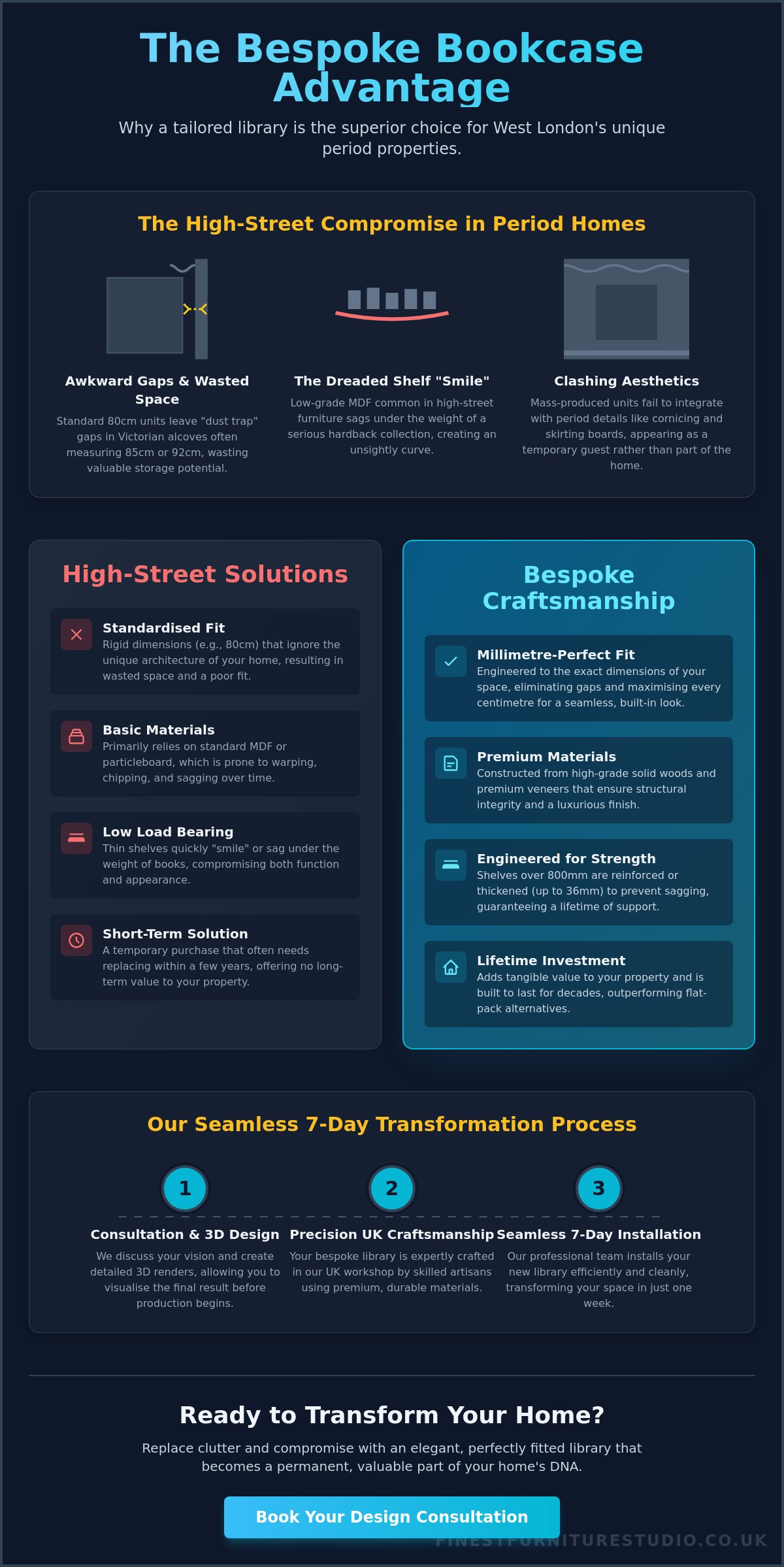 Bespoke Bookcase Design West London: Custom Shelving for Your Home