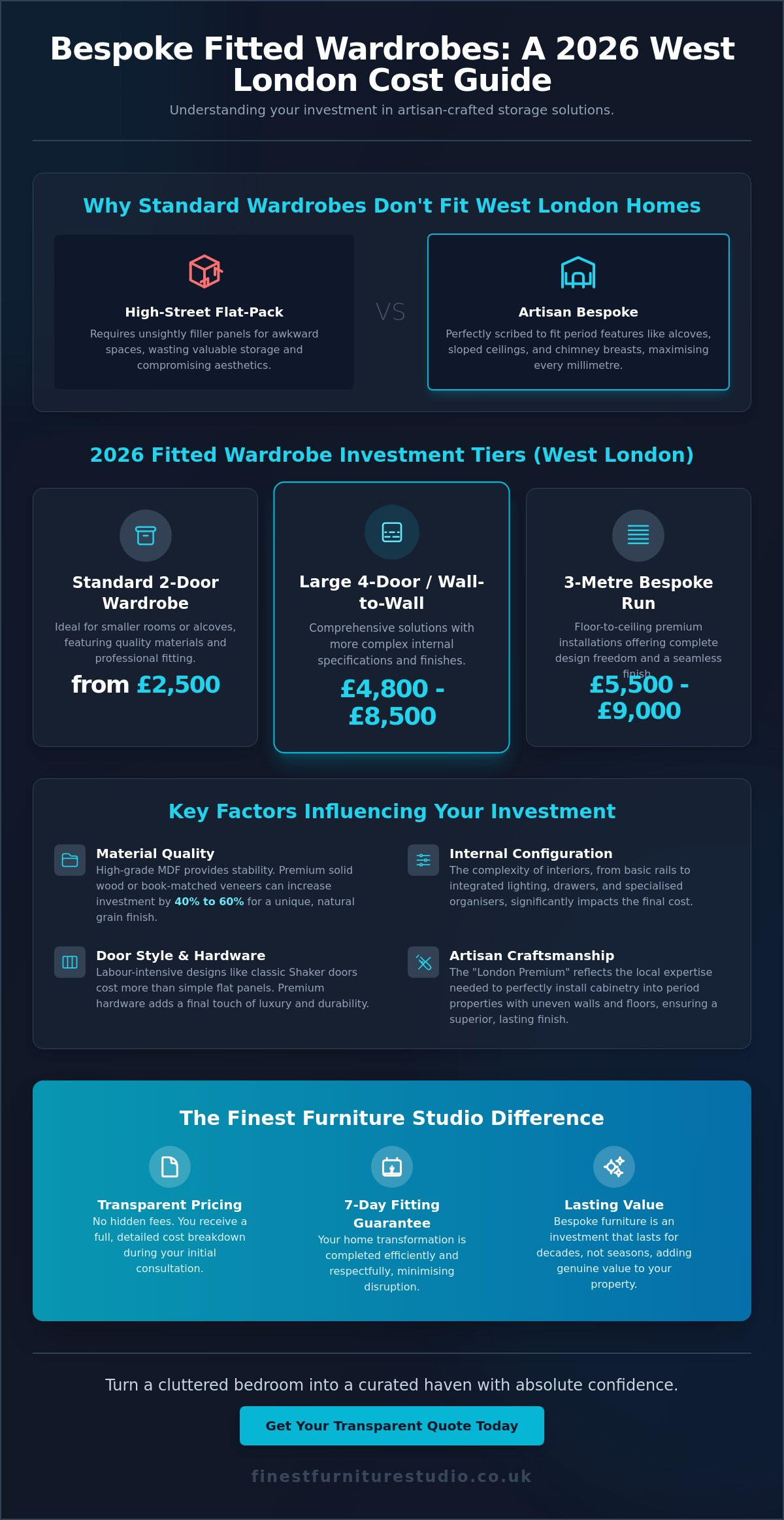 Fitted Wardrobes Cost in West London: 2026 Bespoke Price Guide