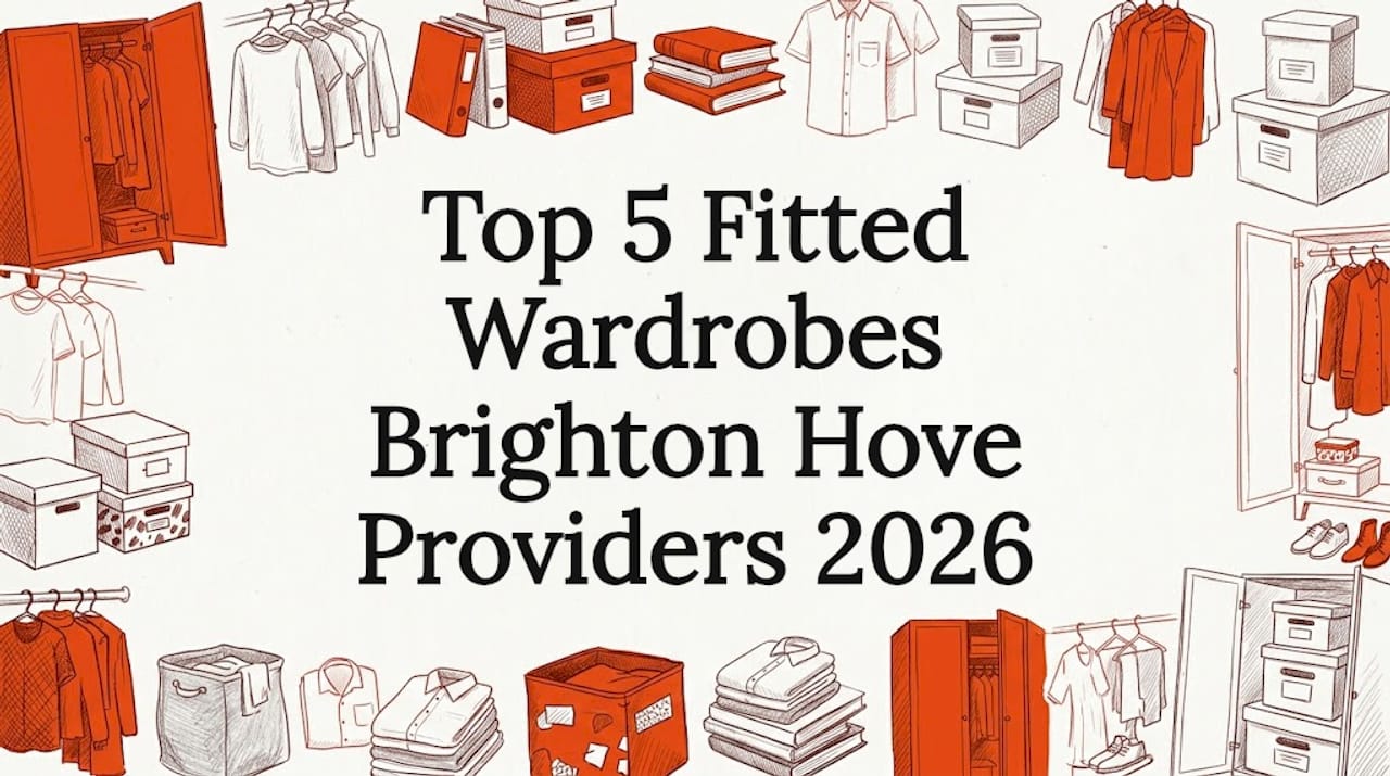 Title card with hand-drawn wardrobes, boxes, and hangers framing text area