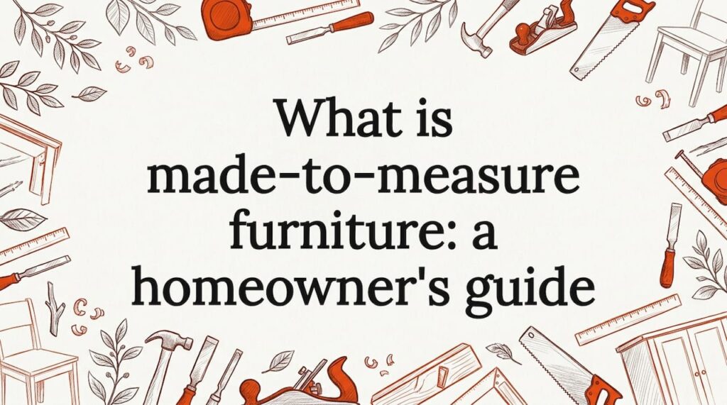 Decorative title card illustration with crafted furniture motifs