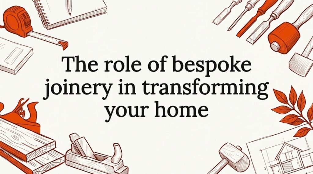 Hand-drawn joinery tools title card illustration
