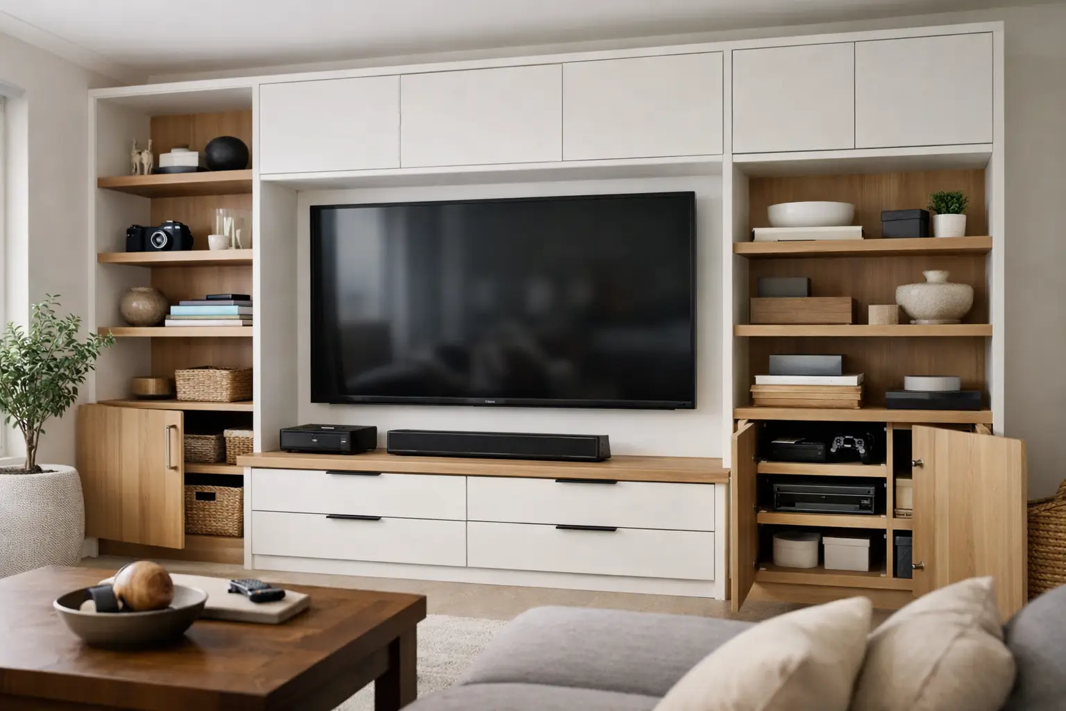Media Wall With Storage That Works Harder