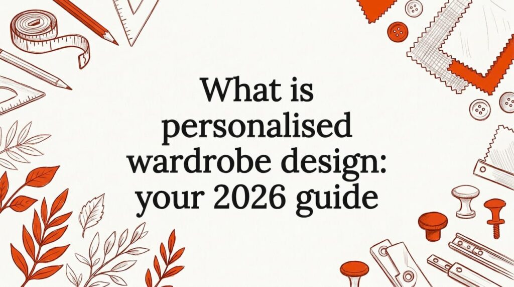 Decorative sketch title card with wardrobe design elements