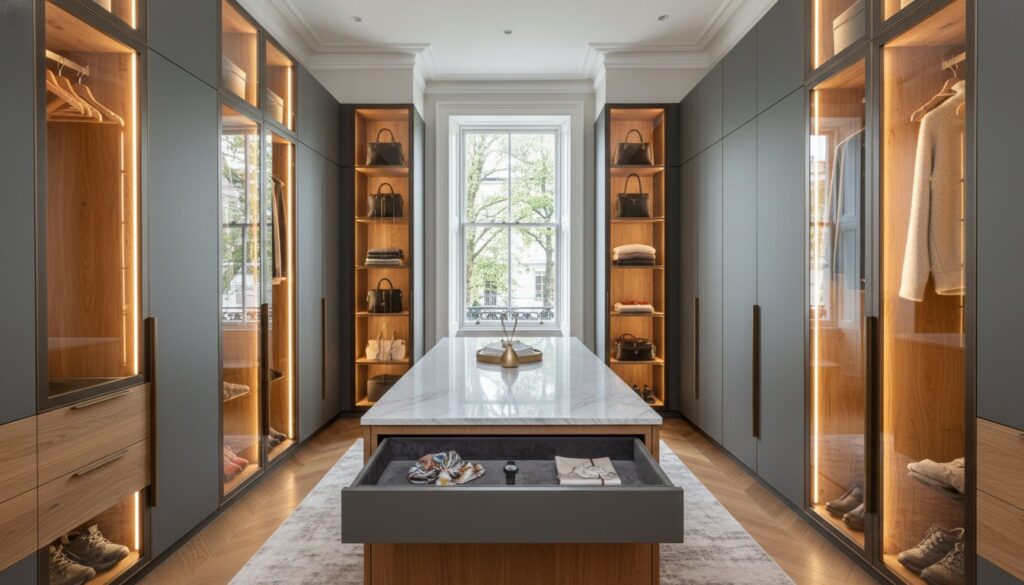 Bespoke Walk-in Wardrobe with Island in Notting Hill: The 2026 Luxury Design Guide