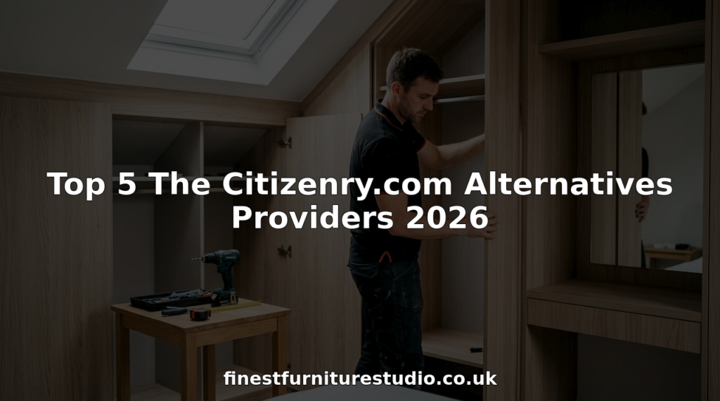 Installer fitting bespoke wooden wardrobe in loft bedroom