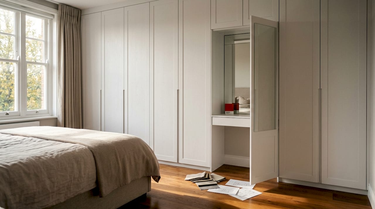 Spacious bespoke fitted wardrobe in West London home