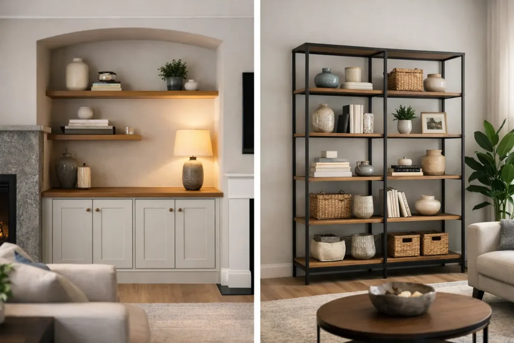 Alcove Cabinets vs Shelving Units