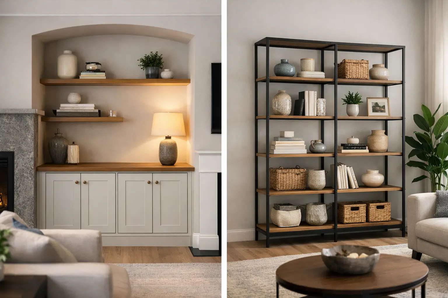 Alcove Cabinets vs Shelving Units