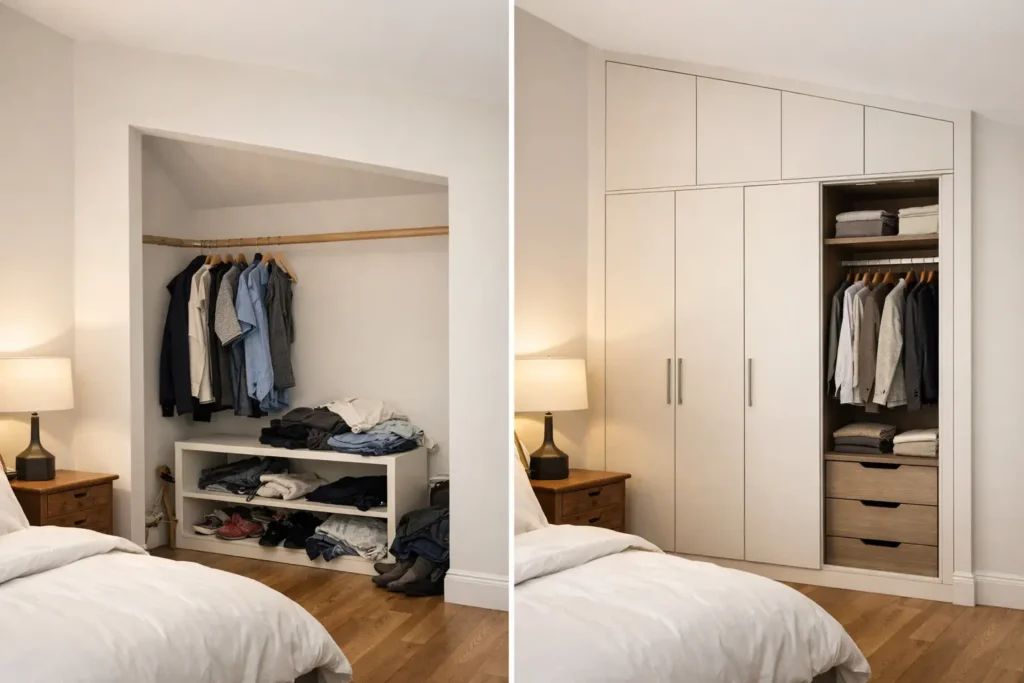 Alcove Wardrobe Before After Example Ideas