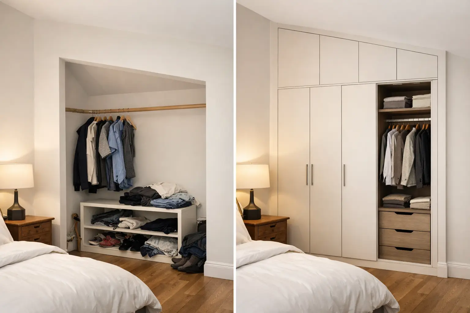 Alcove Wardrobe Before After Example Ideas
