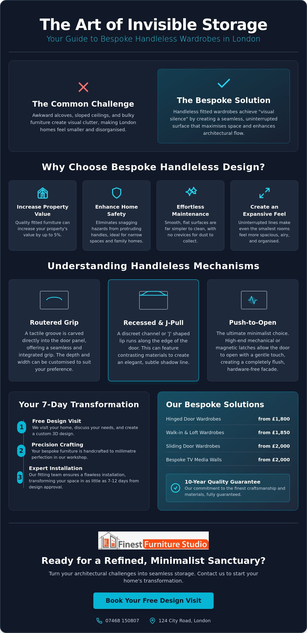 Handleless Fitted Wardrobes London: The 2026 Guide to Bespoke Minimalism