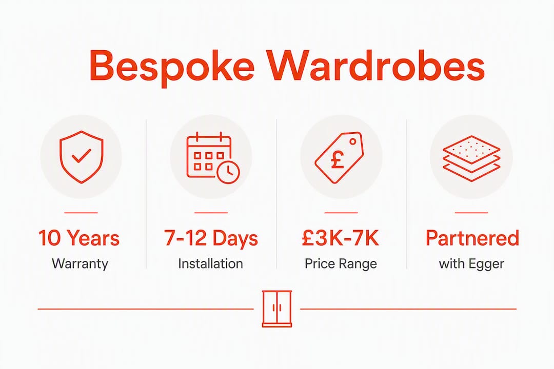 Infographic showing bespoke wardrobe key stats and benefits