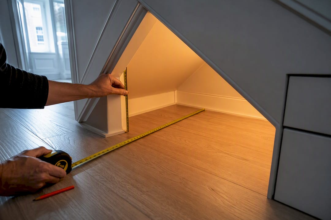 Measuring an under-stairs storage void