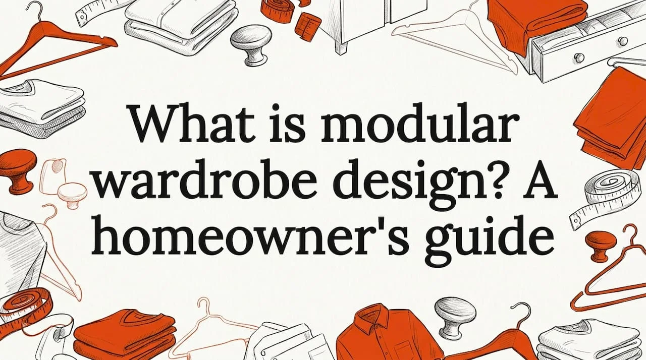 Title card decorative illustration for modular wardrobe design