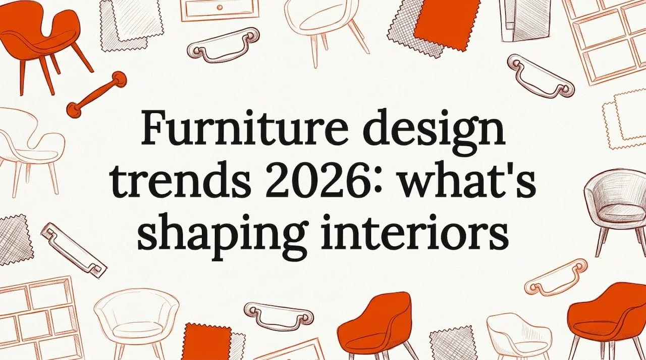 Decorative furniture design title card illustration